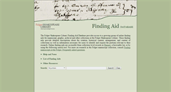 Desktop Screenshot of findingaids.folger.edu