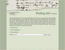 Tablet Screenshot of findingaids.folger.edu
